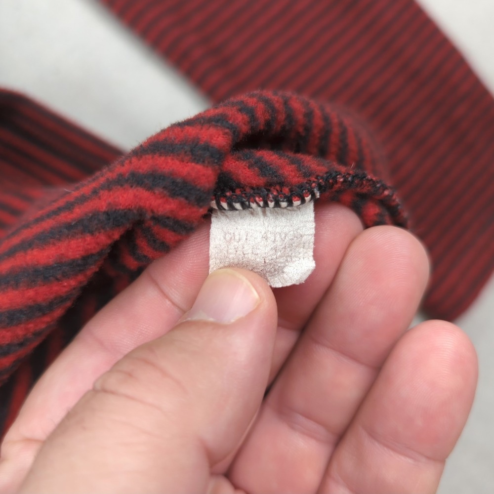 Vtg Patagonia Fleece Jacket Mens Small Red Striped Capilene 1/4 Zip Made in USA - Picture 9 of 13